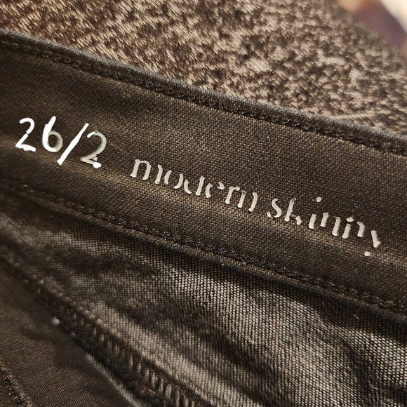 Loft Modern Skinny Jeans Waxy Black Women's Size 2 Waist 26 Classic Everyday EUC - Picture 11 of 13